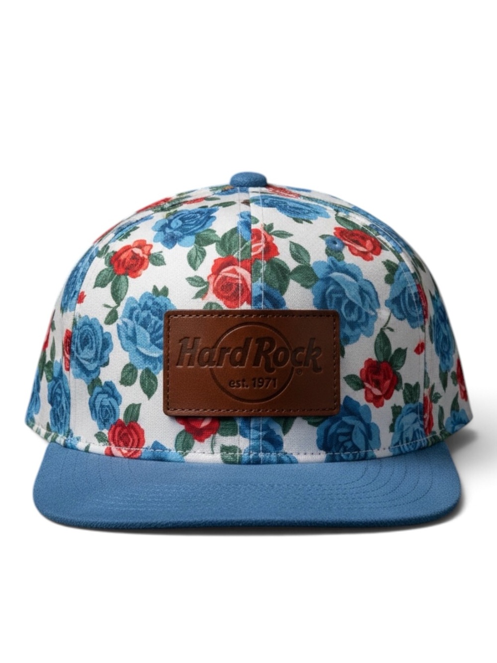Hard Rock Cafe Floral Snapback Hat Blue Red Roses Adjustable Cap